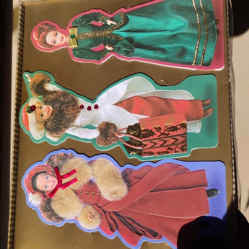 💖 Barbie 3D Victorian Hallmark Christmas Sealed  1990s VICTORIAN BEAUTIES